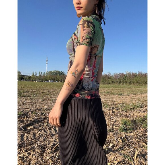 Jean Paul Gaultier green mesh top size M - Picture 9 of 11